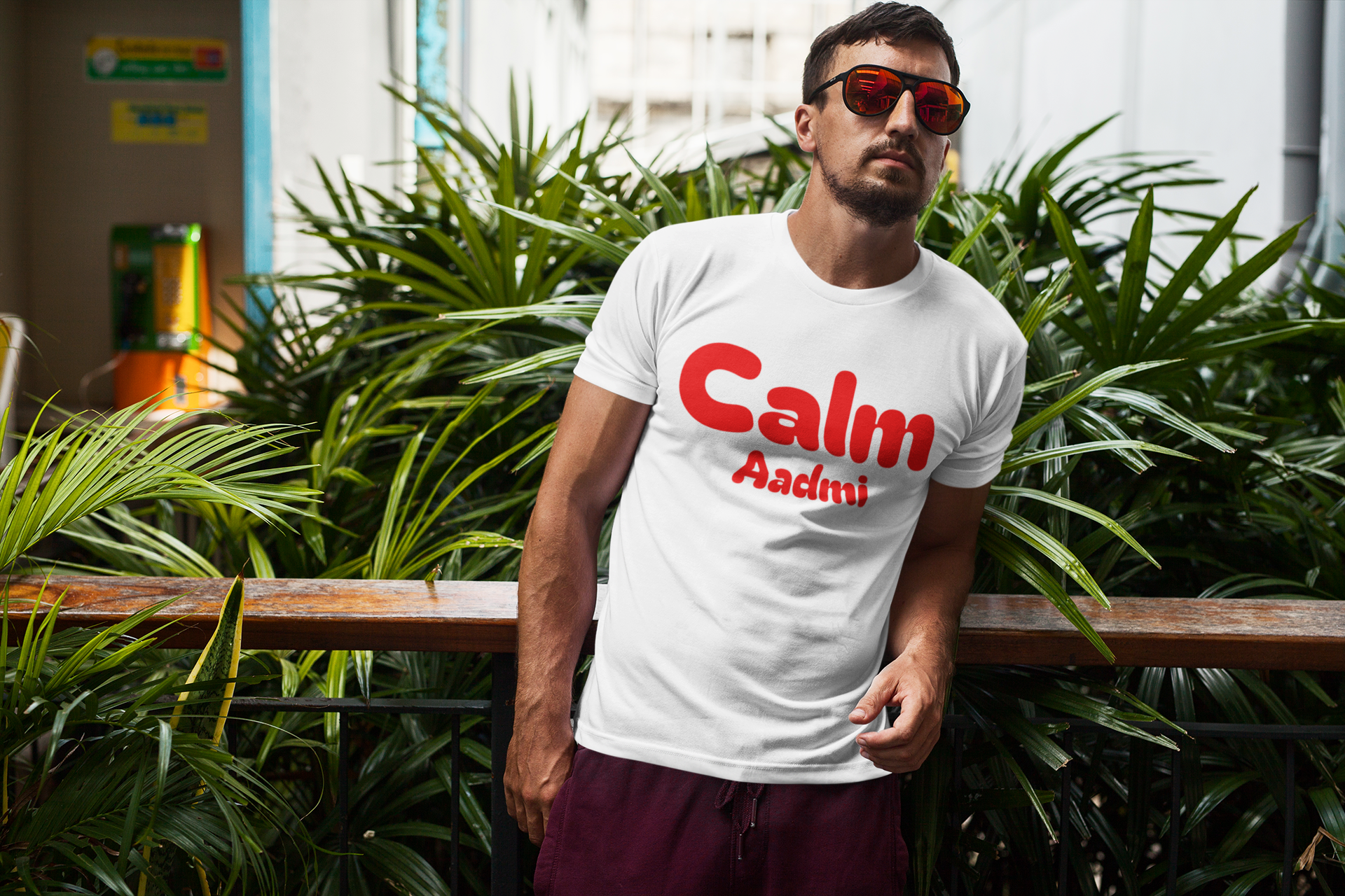 SCUBAAA Men's Calm Aadmi - Cool & Collected Half Sleeve Regular Fit T-shirt