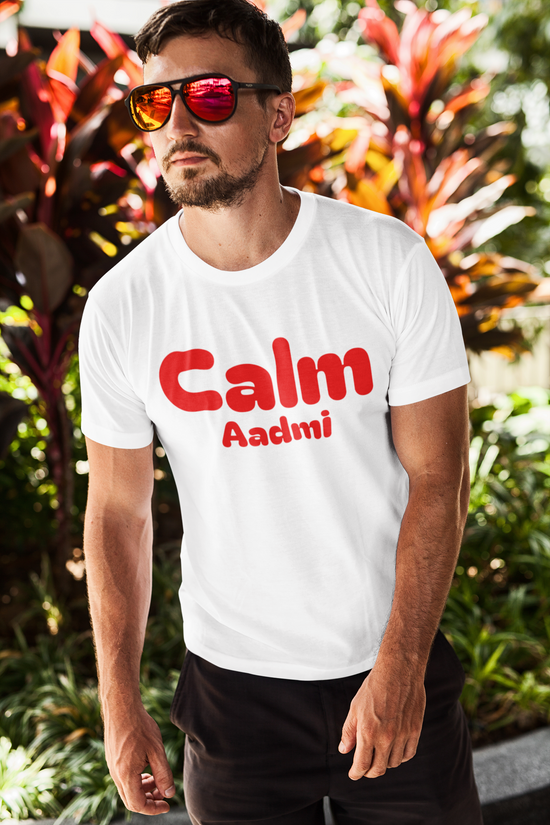 SCUBAAA Men's Calm Aadmi - Cool & Collected Half Sleeve Regular Fit T-shirt