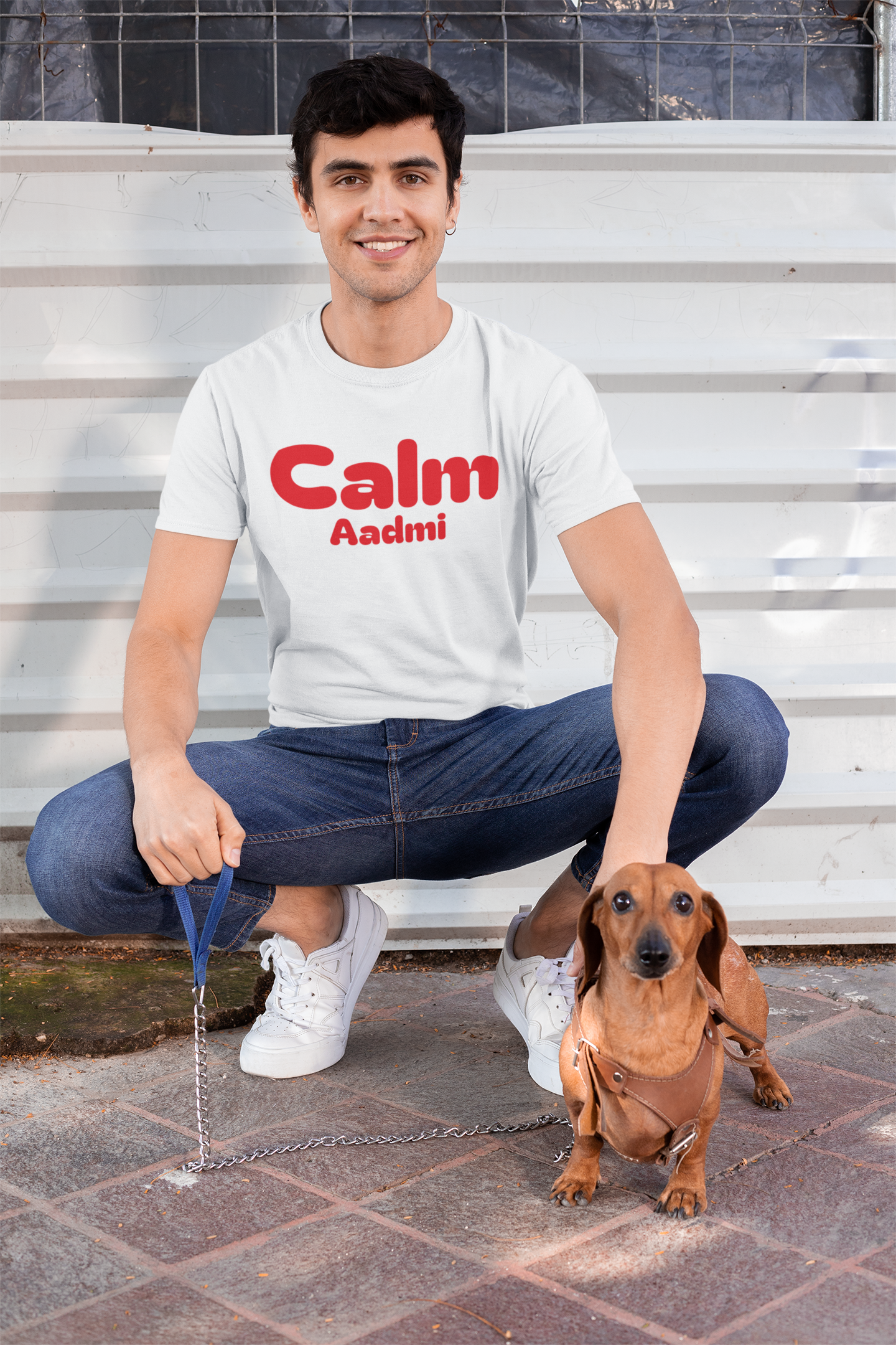 SCUBAAA Men's Calm Aadmi - Cool & Collected Half Sleeve Regular Fit T-shirt