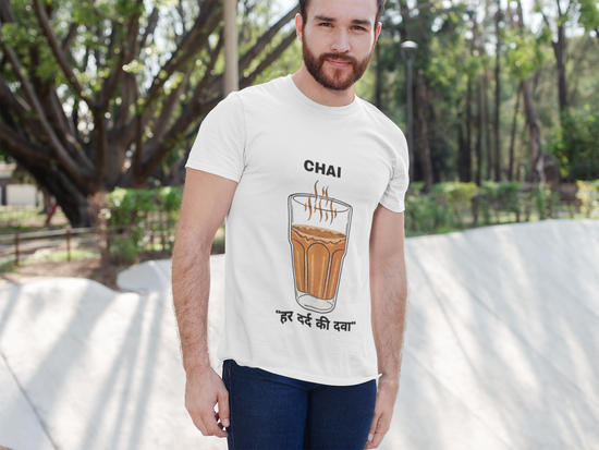 SCUBAAA Men's Chai Haar Dard ki Dawa Half Sleeve T-Shirt