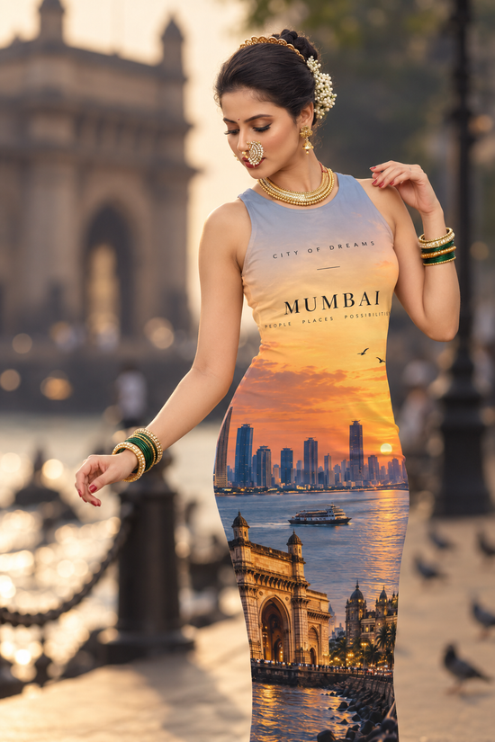 Mumbai Theme Bodycon Dress