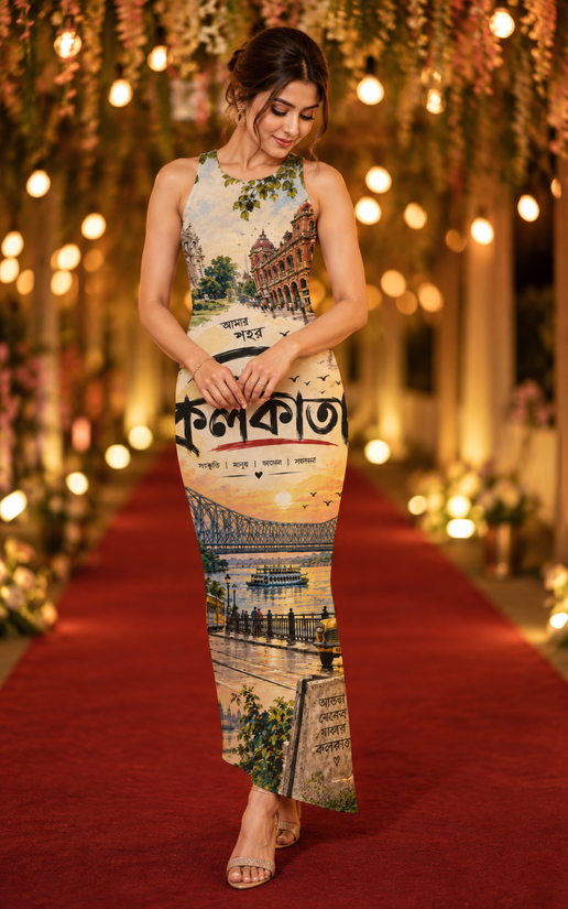 Kolkata Theme Bodycon Dress