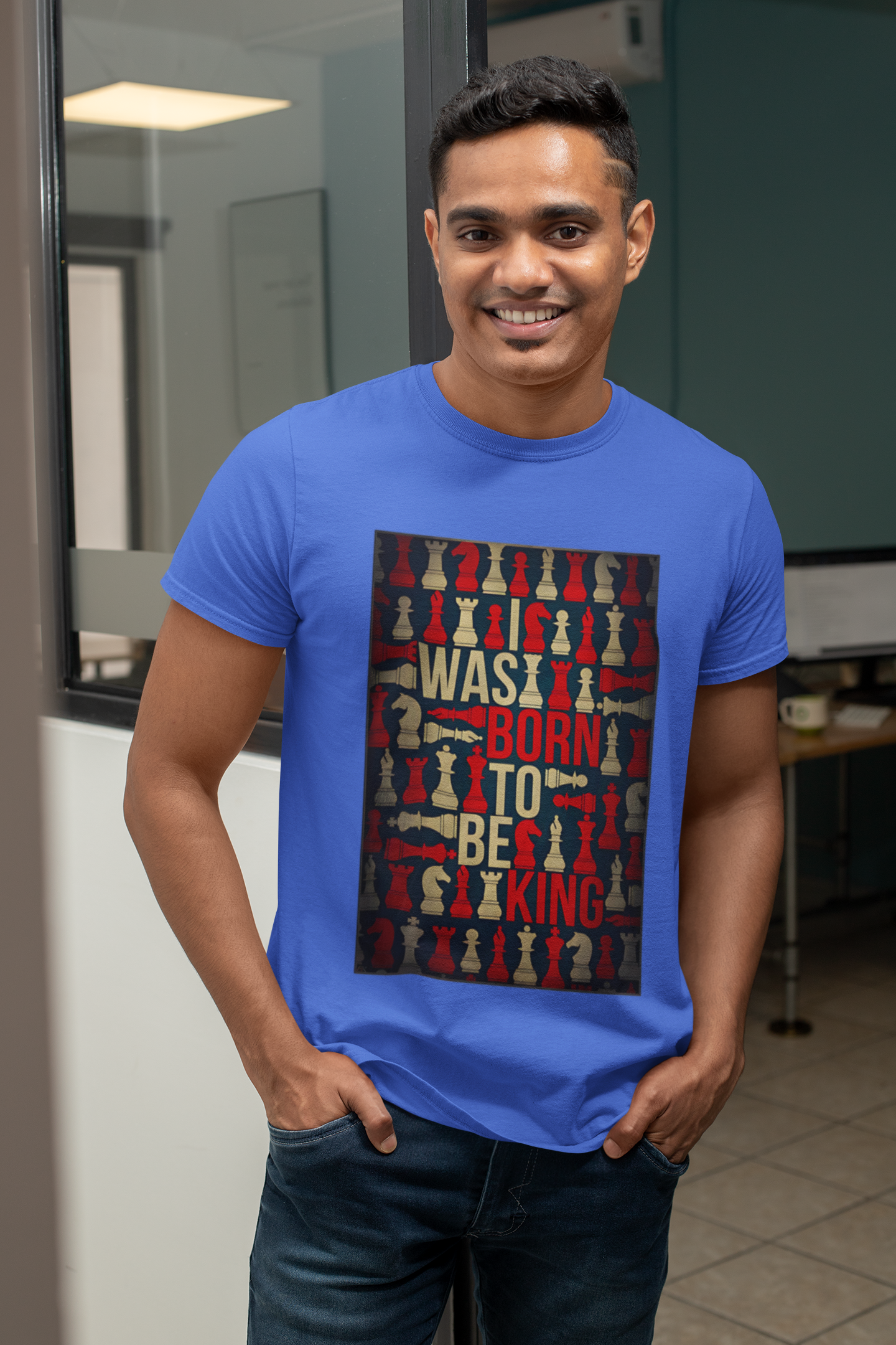 SCUBAAA Men's Was Born To Be King Half Sleeve T-Shirt