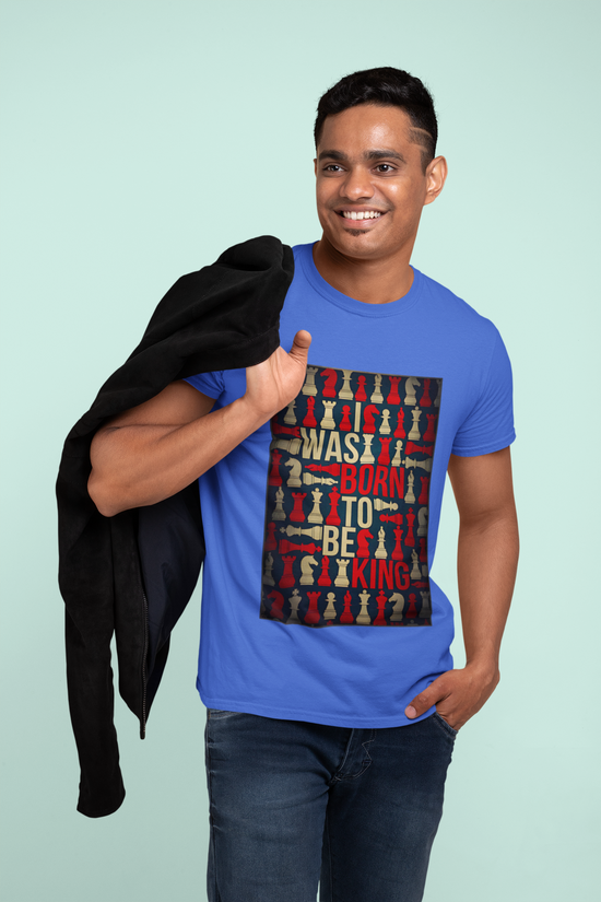 SCUBAAA Men's Was Born To Be King Half Sleeve T-Shirt