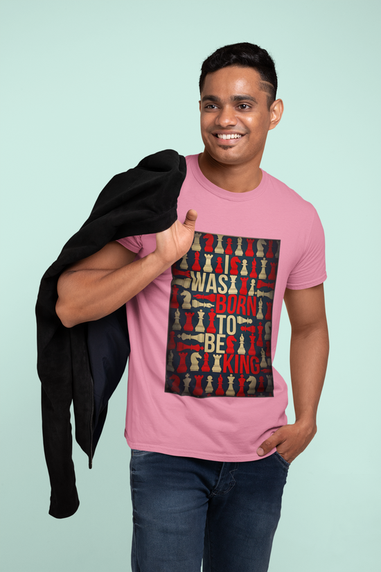 SCUBAAA Men's Was Born To Be King Half Sleeve T-Shirt