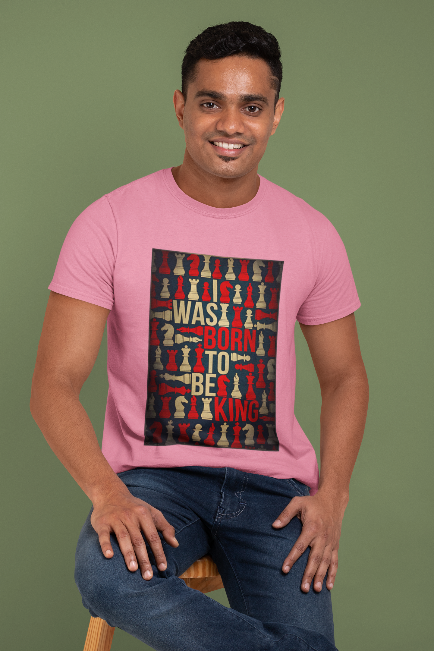 SCUBAAA Men's Was Born To Be King Half Sleeve T-Shirt