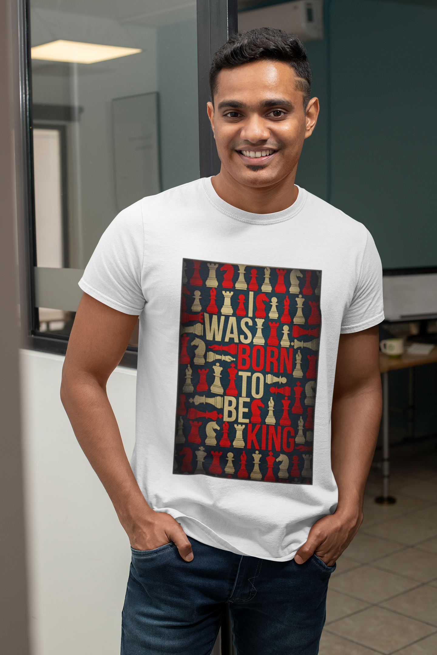 SCUBAAA Men's Was Born To Be King Half Sleeve T-Shirt