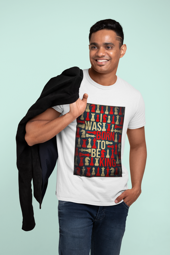 SCUBAAA Men's Was Born To Be King Half Sleeve T-Shirt