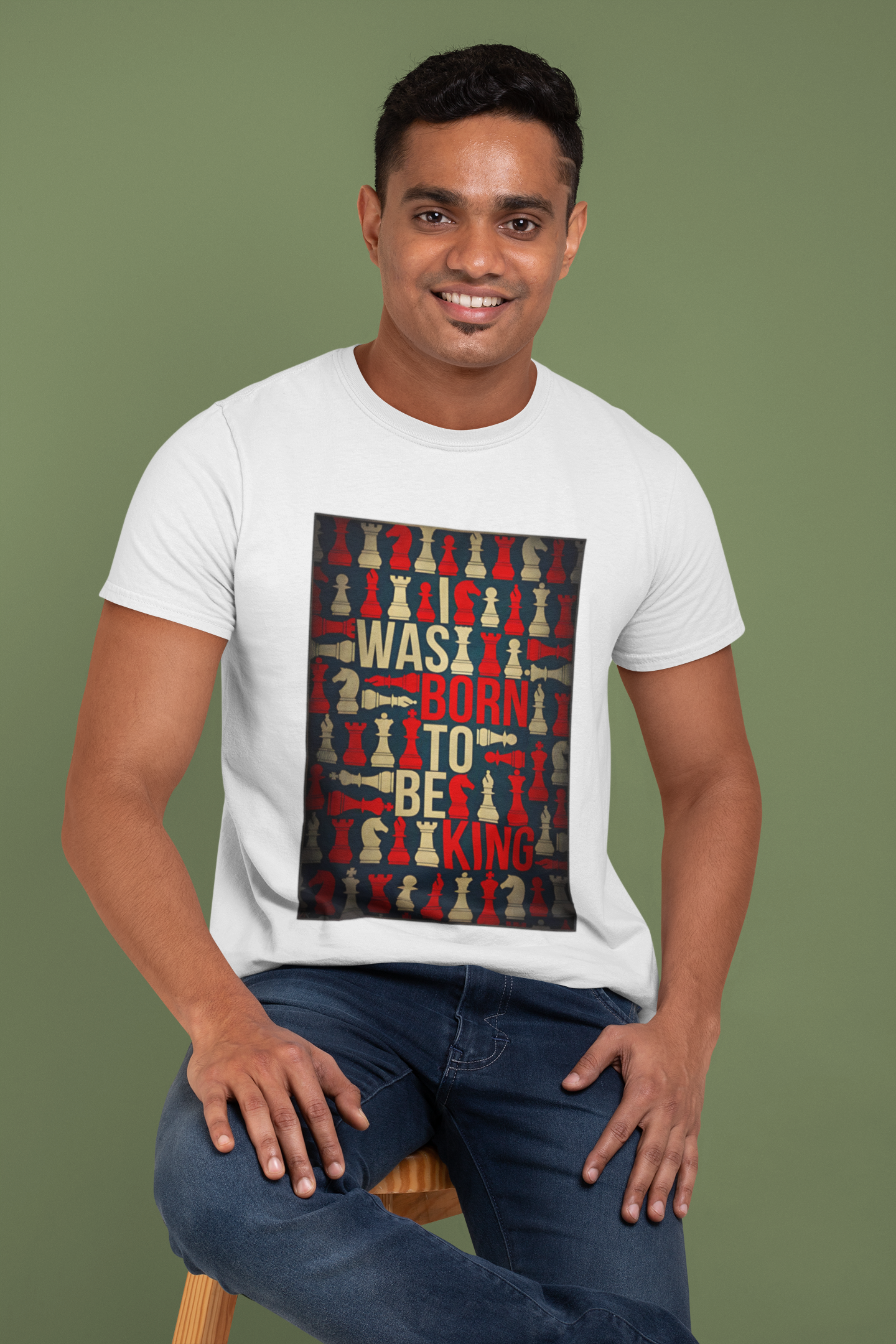 SCUBAAA Men's Was Born To Be King Half Sleeve T-Shirt