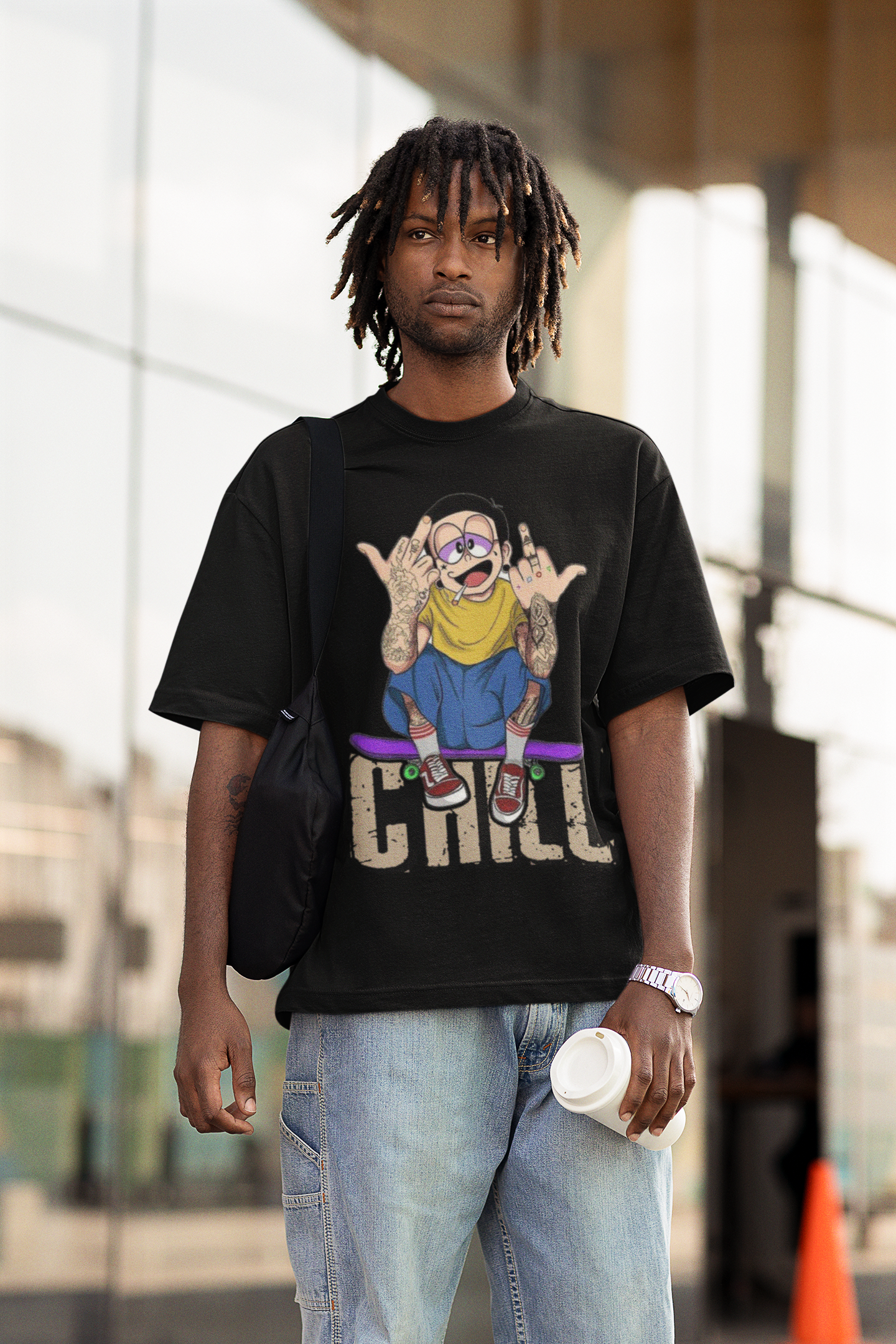 SCUBAAA Men's Nobita Oversized Half Sleeve T-shirt