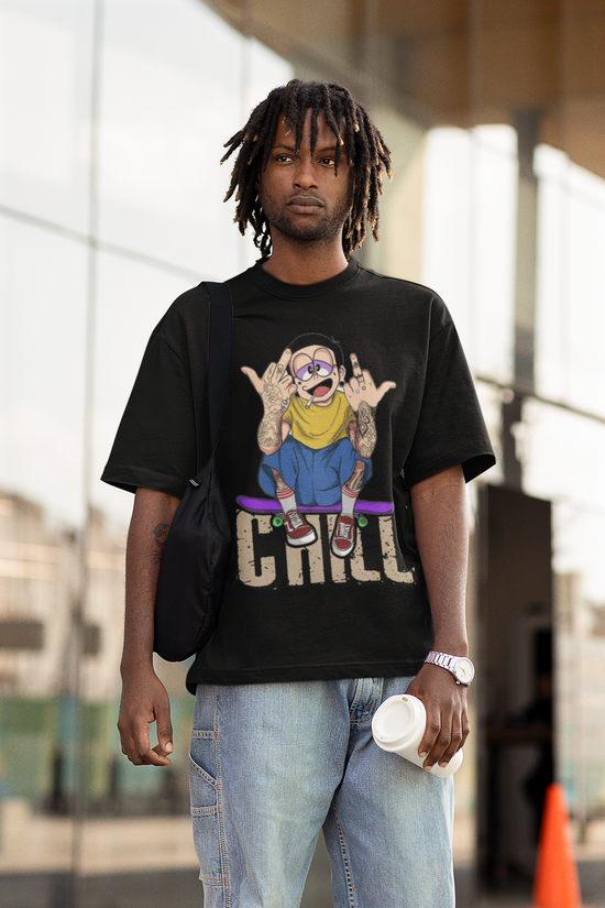 SCUBAAA Men's Nobita Oversized Half Sleeve T-shirt