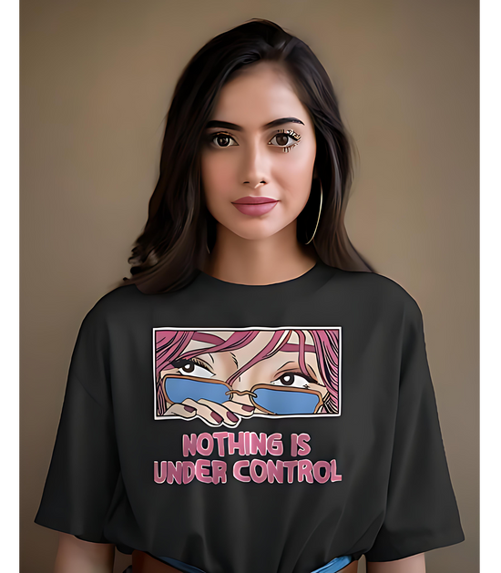 SCUBAAA Women's Nothing Is Under Control Oversized T-Shirt