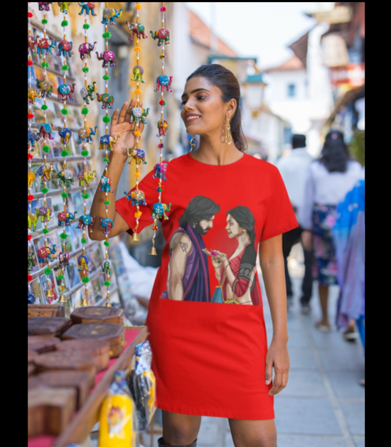 SCUBAAA Women's Ram Leela T-Shirt Dress