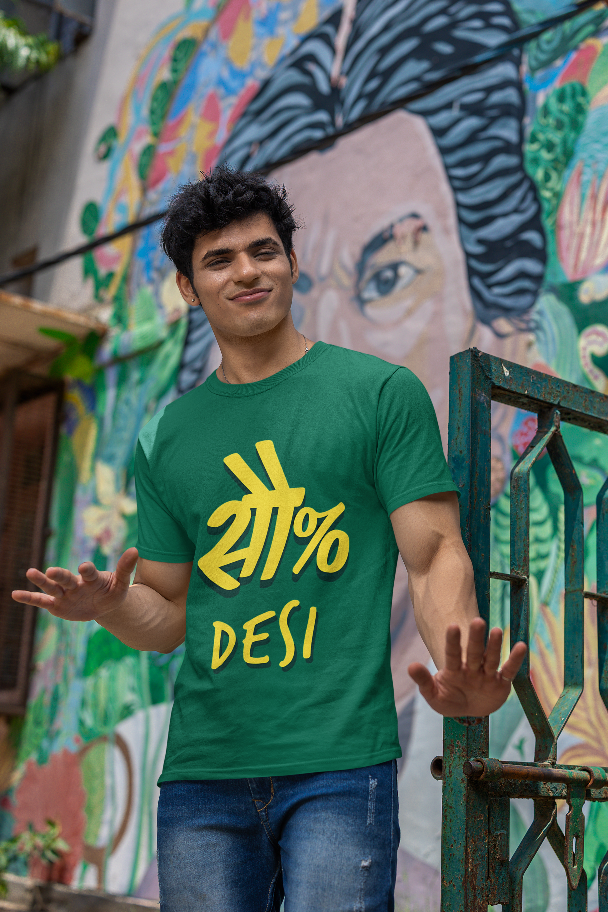 SCUBAAA Men's 100% Desi Half Sleeve T-Shirt