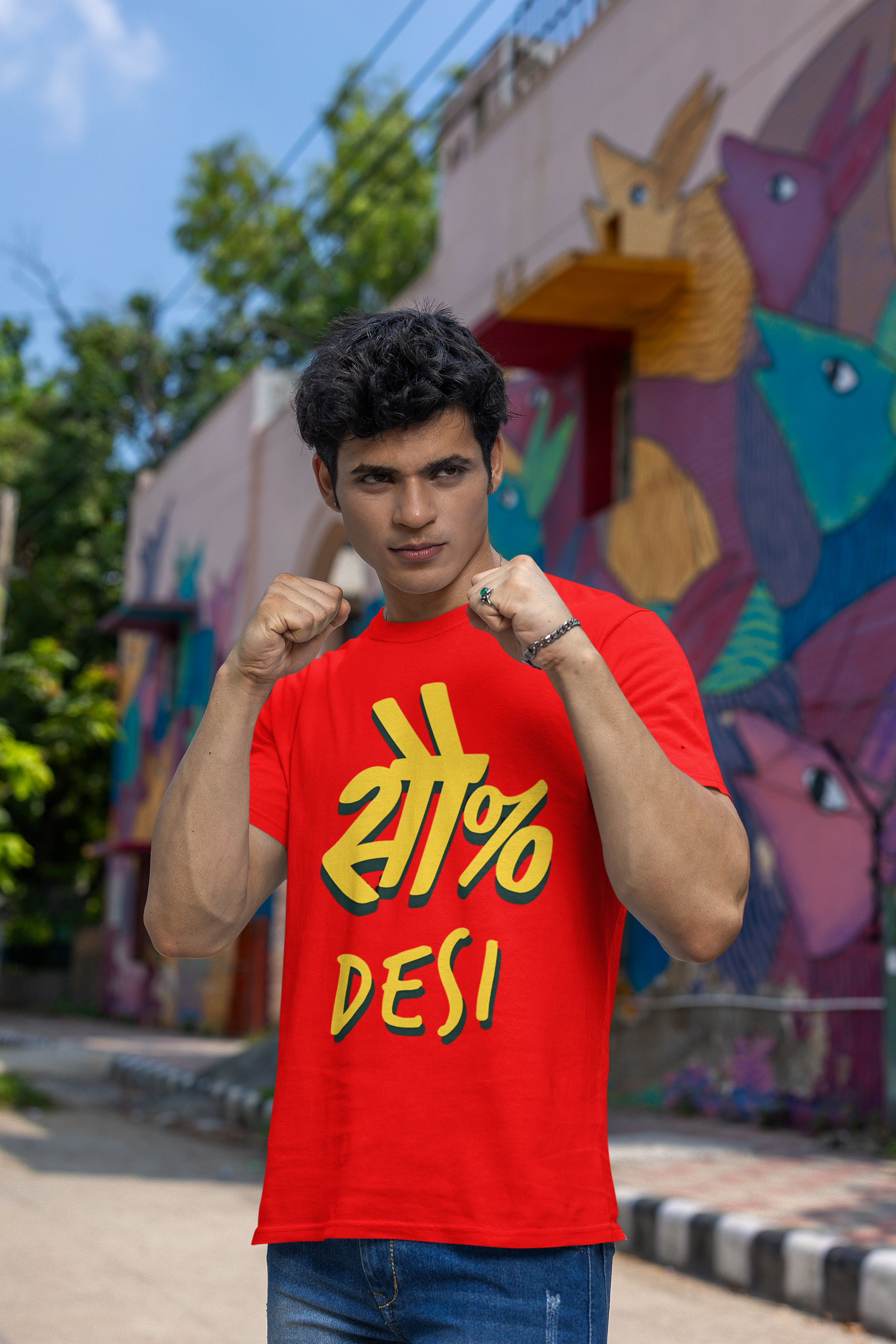 SCUBAAA Men's 100% Desi Half Sleeve T-Shirt