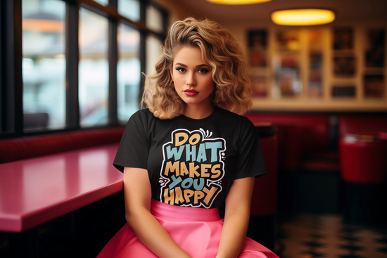 SCUBAAA - Women's Do What Makes You Happy Half Sleeve T-Shirt