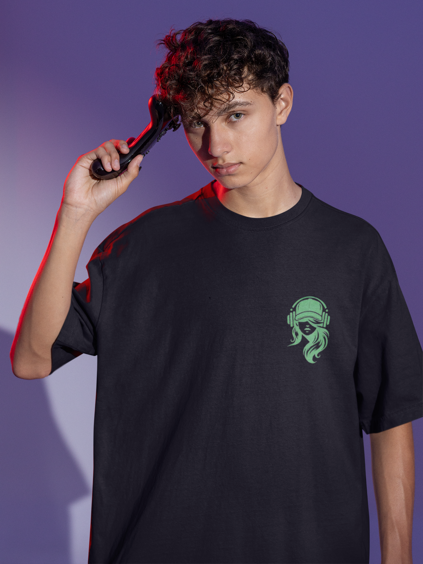 SCUBAAA Men's Encrypted Oversized Half Sleeve T-shirt