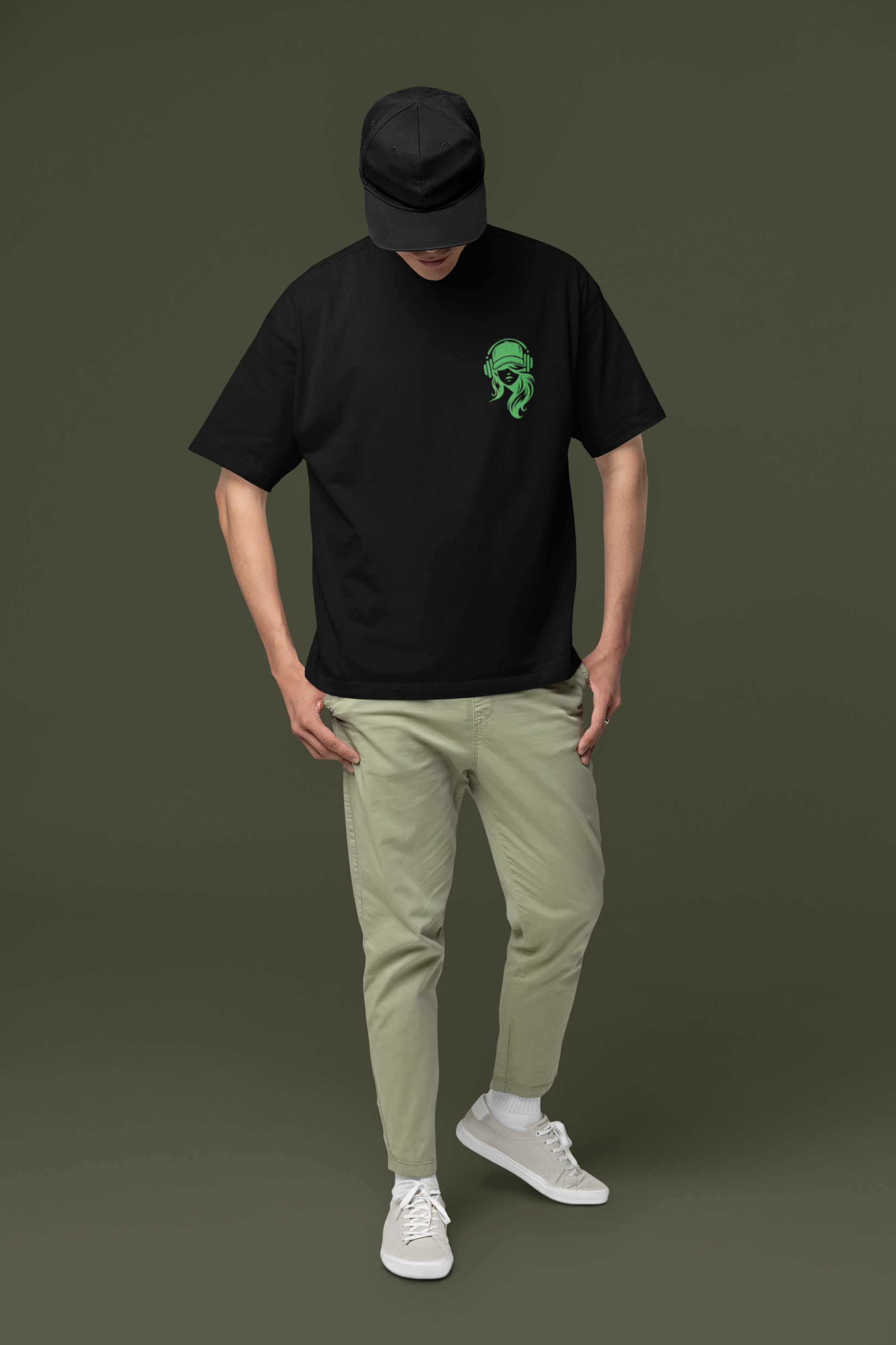 SCUBAAA Men's Encrypted Oversized Half Sleeve T-shirt