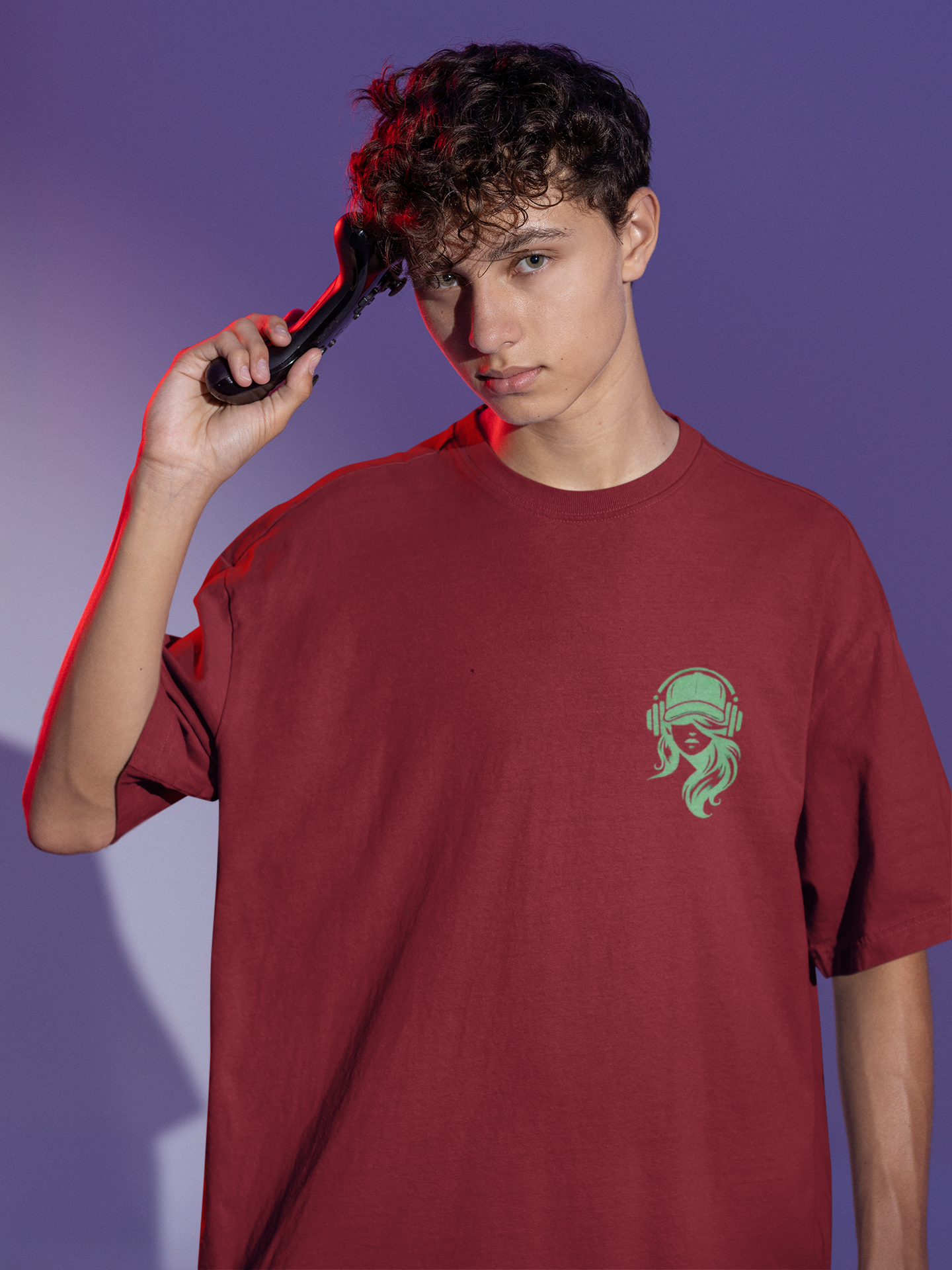 SCUBAAA Men's Encrypted Oversized Half Sleeve T-shirt