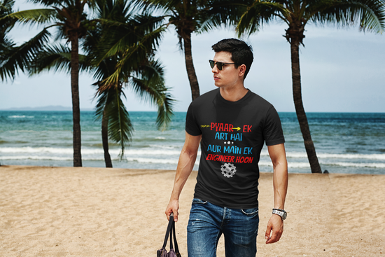 SCUBAAA Men's Engineer Half Sleeve T-Shirt