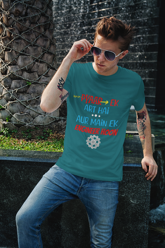 SCUBAAA Men's Engineer Half Sleeve T-Shirt