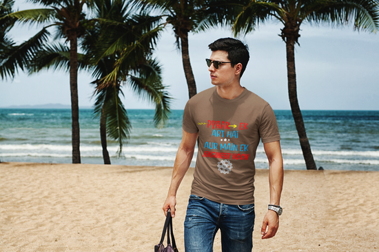 SCUBAAA Men's Engineer Half Sleeve T-Shirt