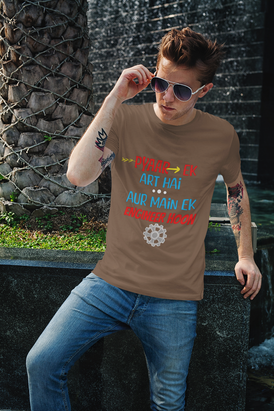 SCUBAAA Men's Engineer Half Sleeve T-Shirt