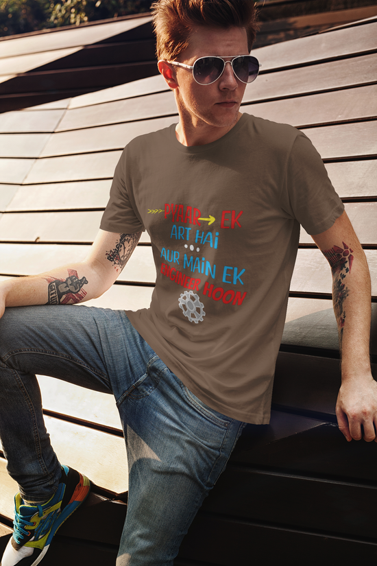 SCUBAAA Men's Engineer Half Sleeve T-Shirt