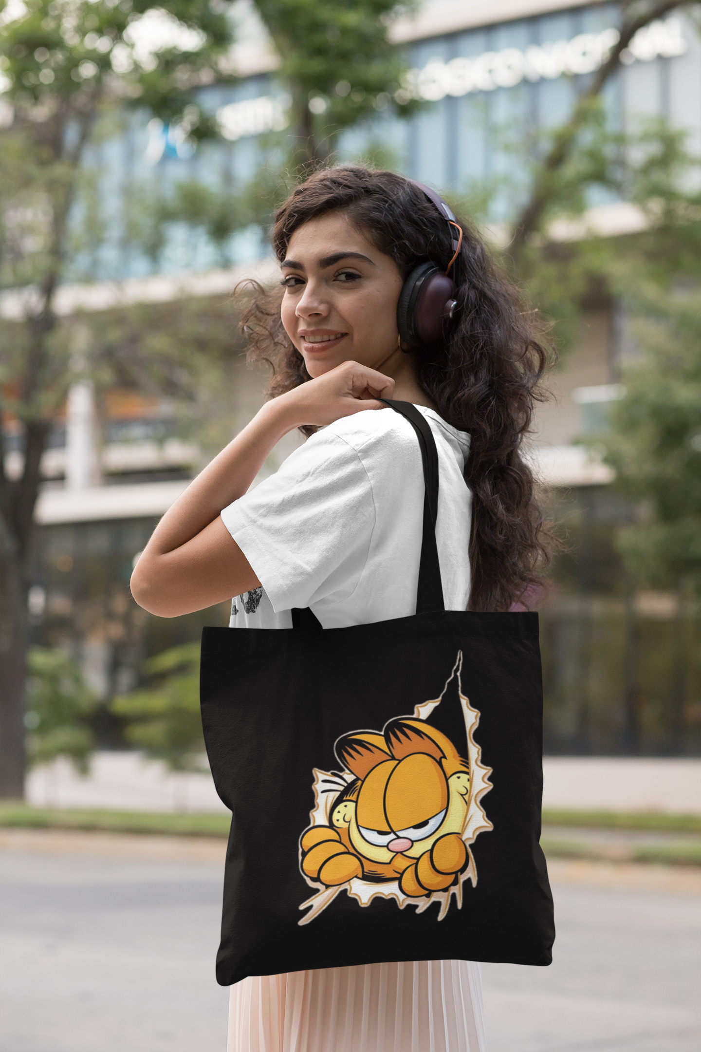 SCUBAAA Garfield Breaks Through Tote Zipper Bag