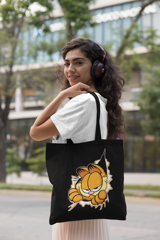 SCUBAAA Garfield Breaks Through Tote Zipper Bag