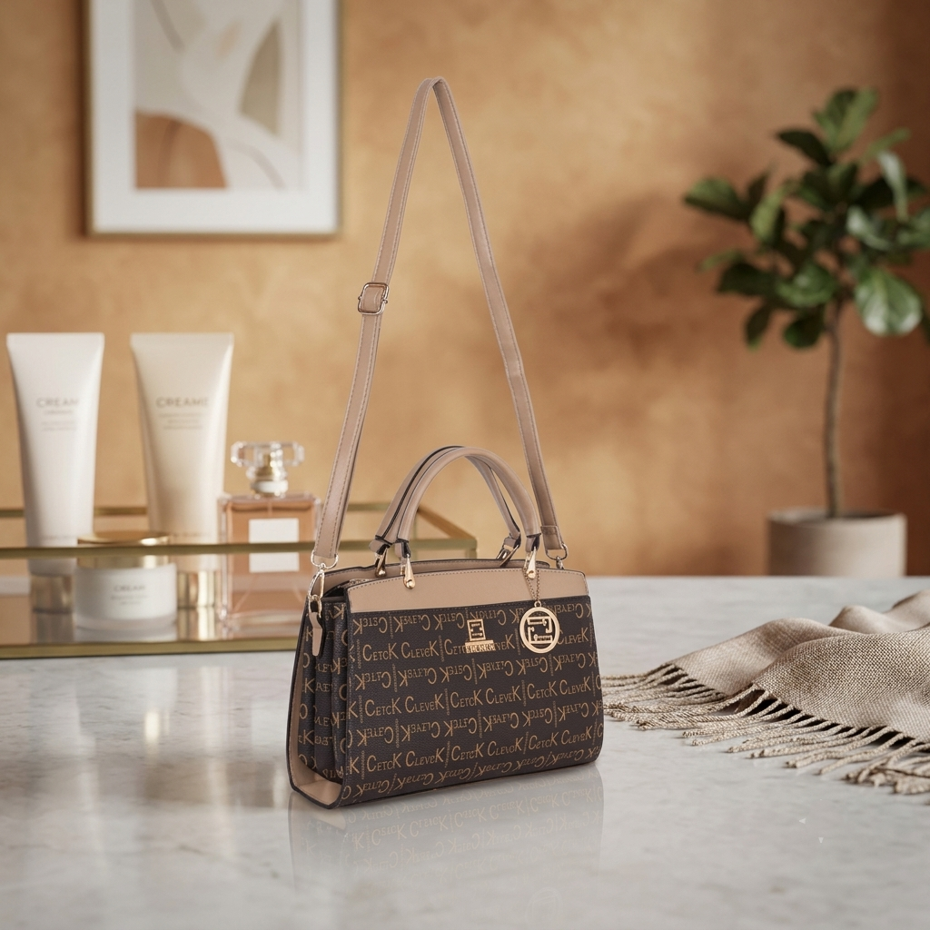 Women's Faux Leather Printed Handbag (Hilver)