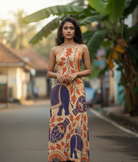 Fantasy Indidan Elephants Bodycon Dress