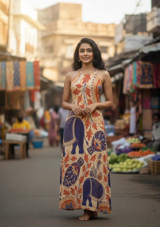 Fantasy Indidan Elephants Bodycon Dress