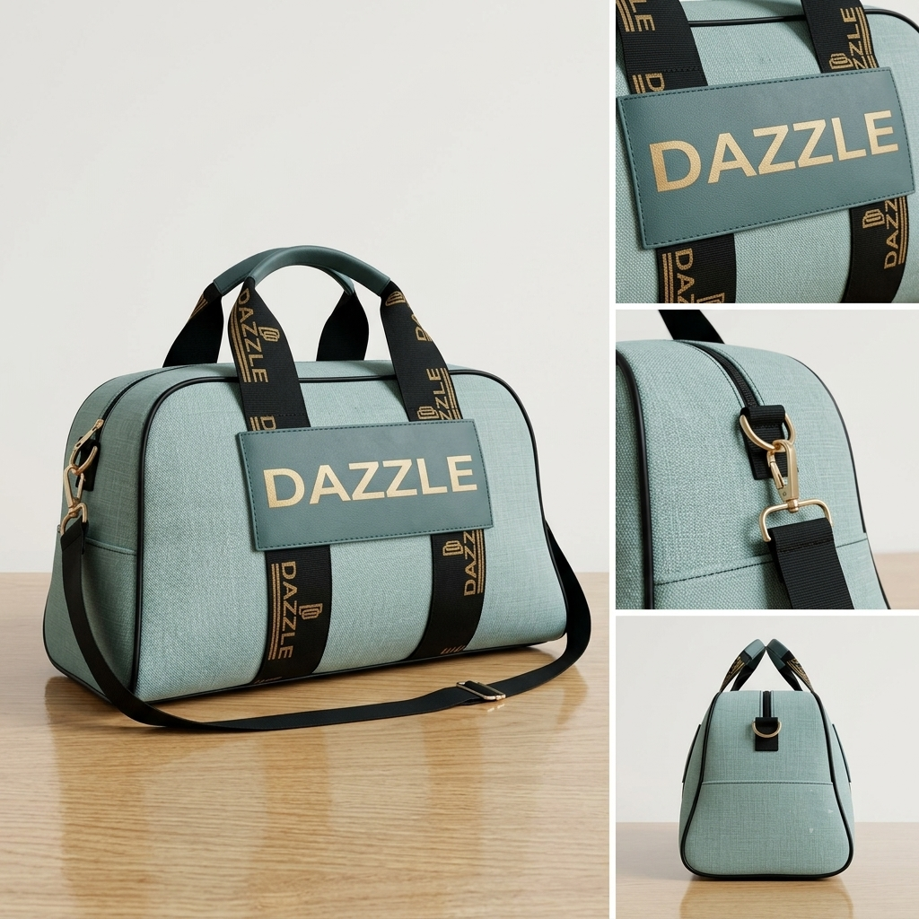 Women's Polyurethane Textured Duffle Bag with Adjustable & Removable Strap (Green)