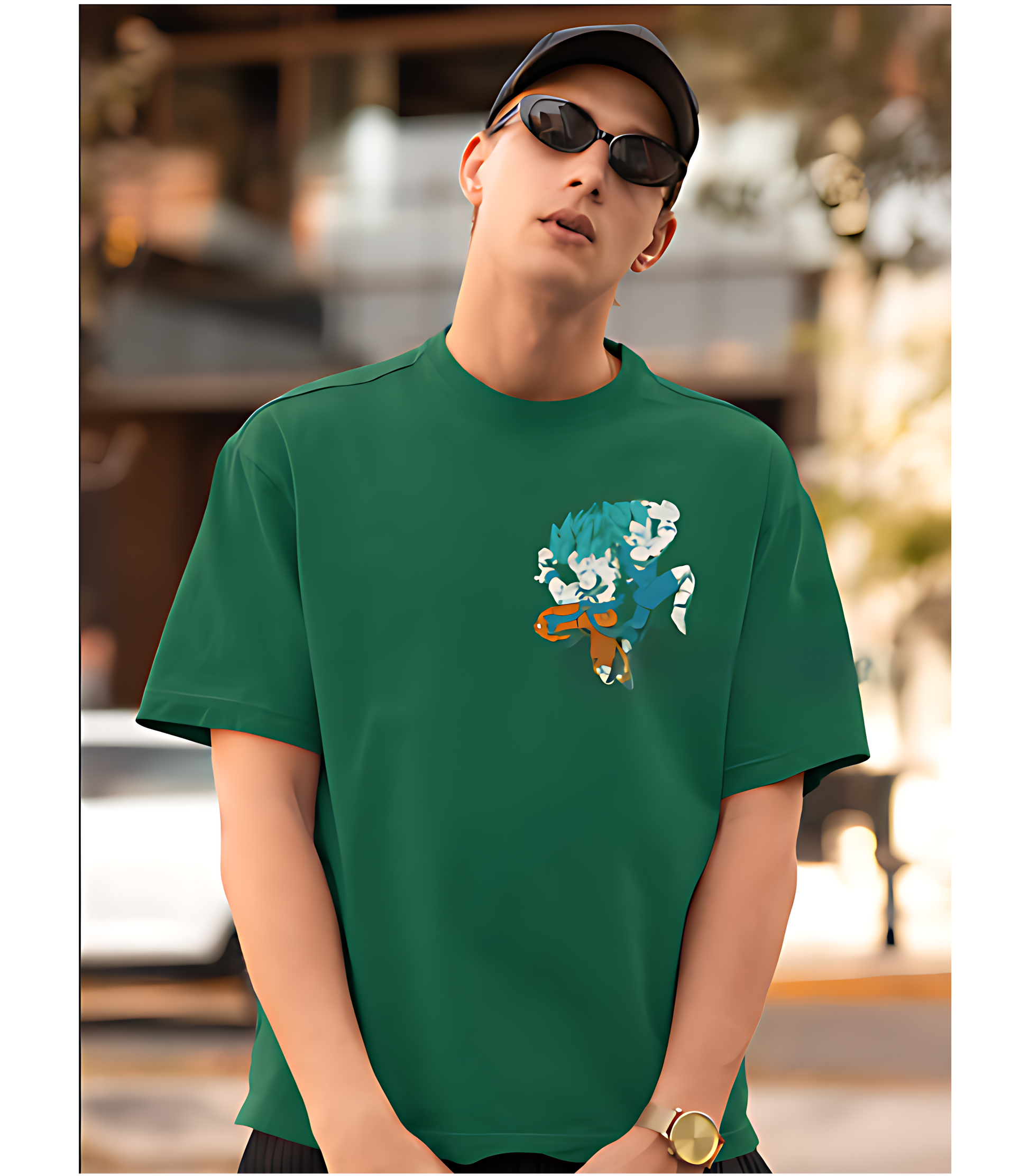 SCUBAAA Men's Brotherhood Goku X Vegeta Oversized Half Sleeve T-shirt