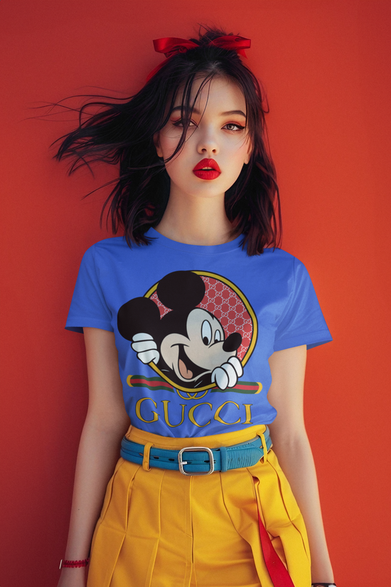 SCUBAAA Woman's Half Sleeve Mickey Mouse Regular Fit Tshirt