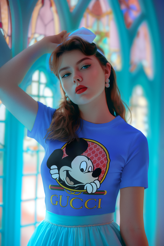 SCUBAAA Woman's Half Sleeve Mickey Mouse Regular Fit Tshirt