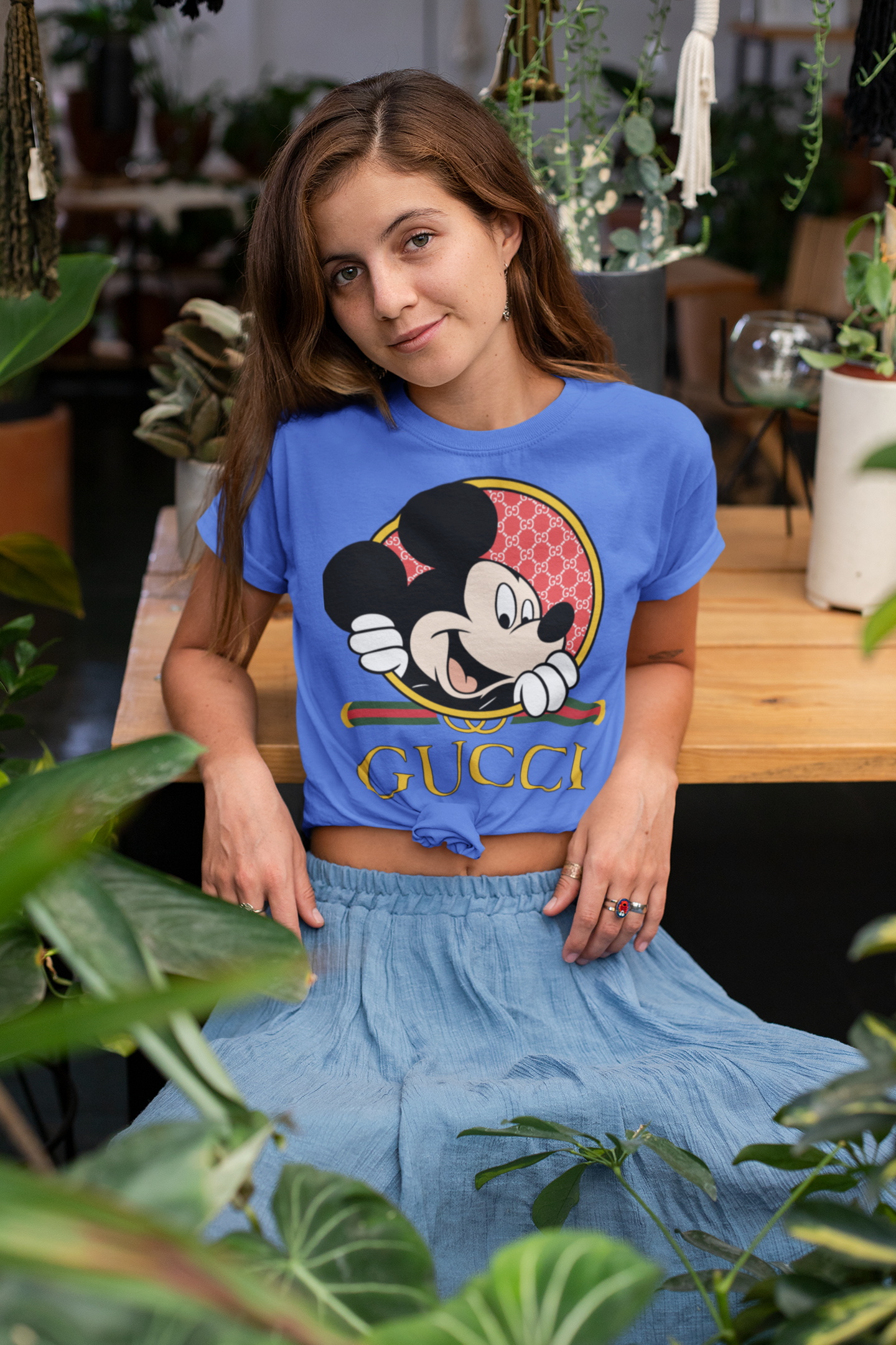 SCUBAAA Woman's Half Sleeve Mickey Mouse Regular Fit Tshirt