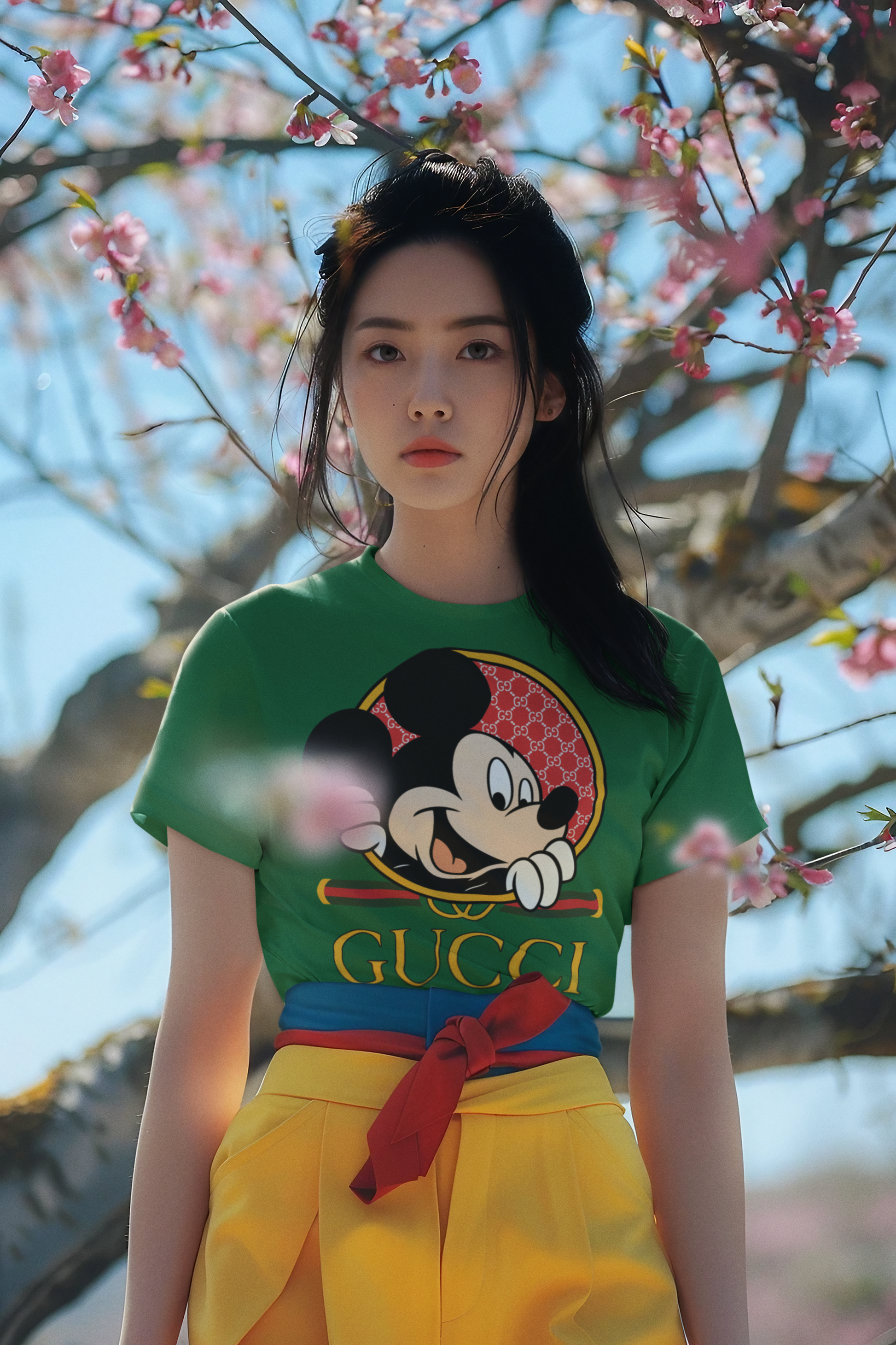 SCUBAAA Woman's Half Sleeve Mickey Mouse Regular Fit Tshirt