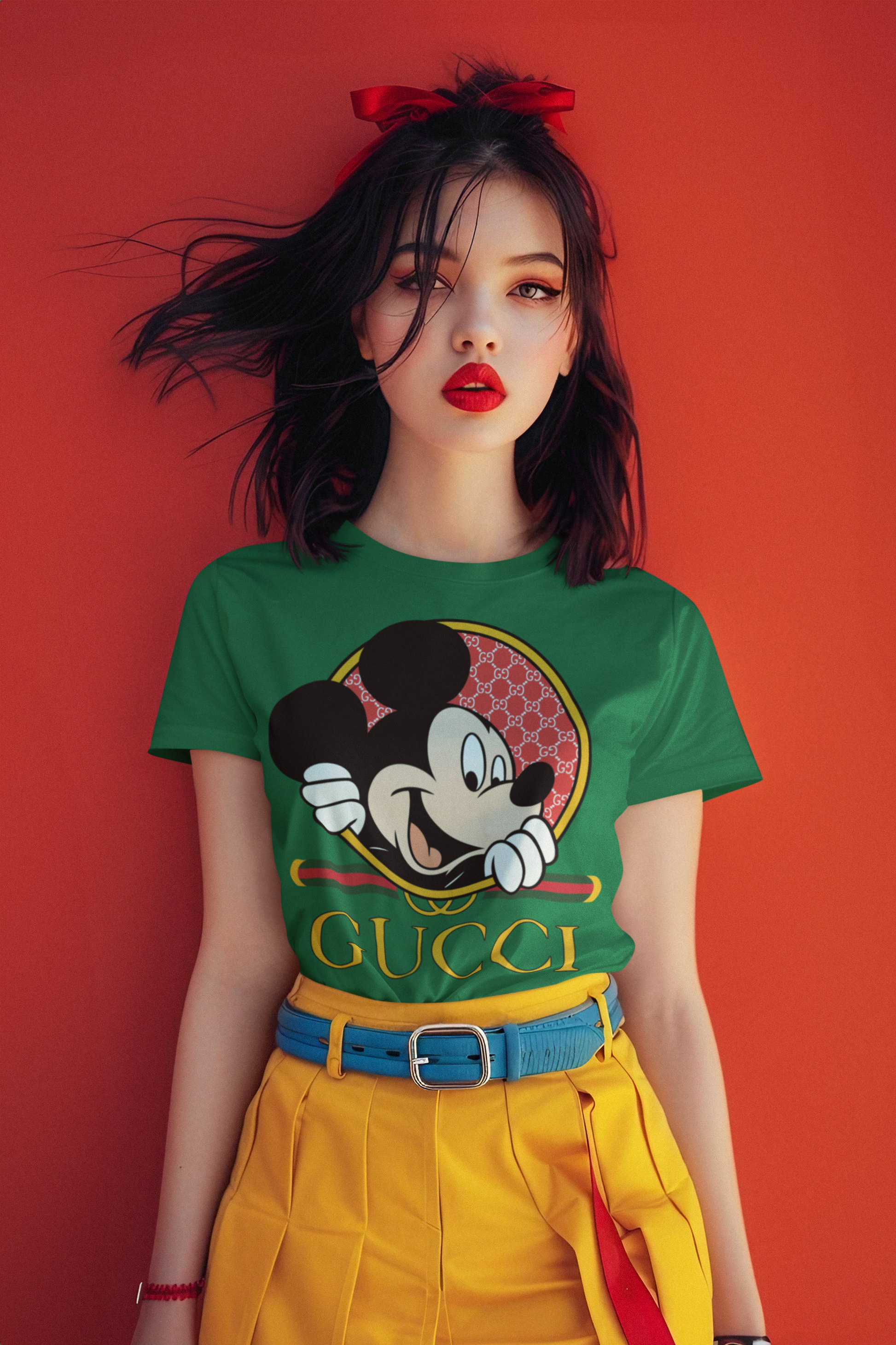 SCUBAAA Woman's Half Sleeve Mickey Mouse Regular Fit Tshirt