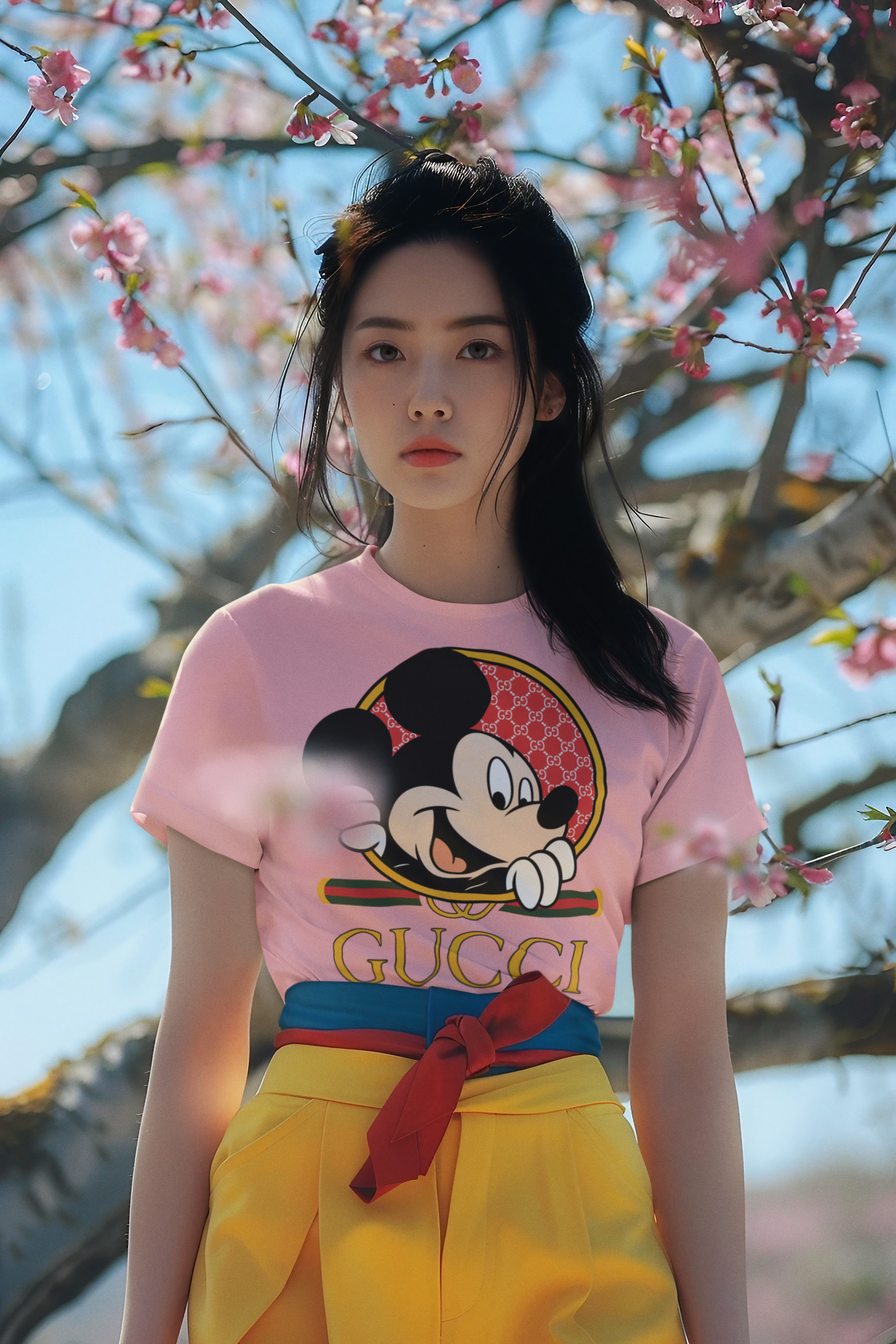 SCUBAAA Woman's Half Sleeve Mickey Mouse Regular Fit Tshirt