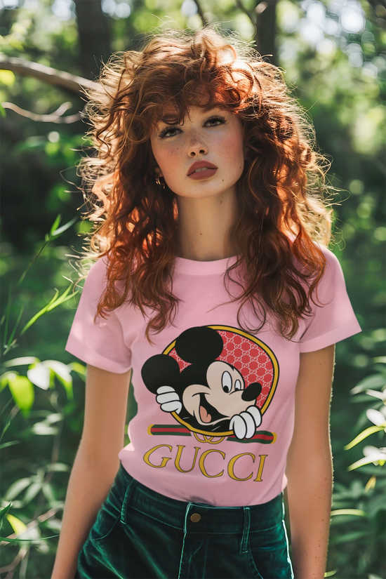 SCUBAAA Woman's Half Sleeve Mickey Mouse Regular Fit Tshirt