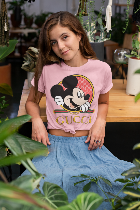 SCUBAAA Woman's Half Sleeve Mickey Mouse Regular Fit Tshirt