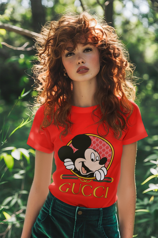 SCUBAAA Woman's Half Sleeve Mickey Mouse Regular Fit Tshirt