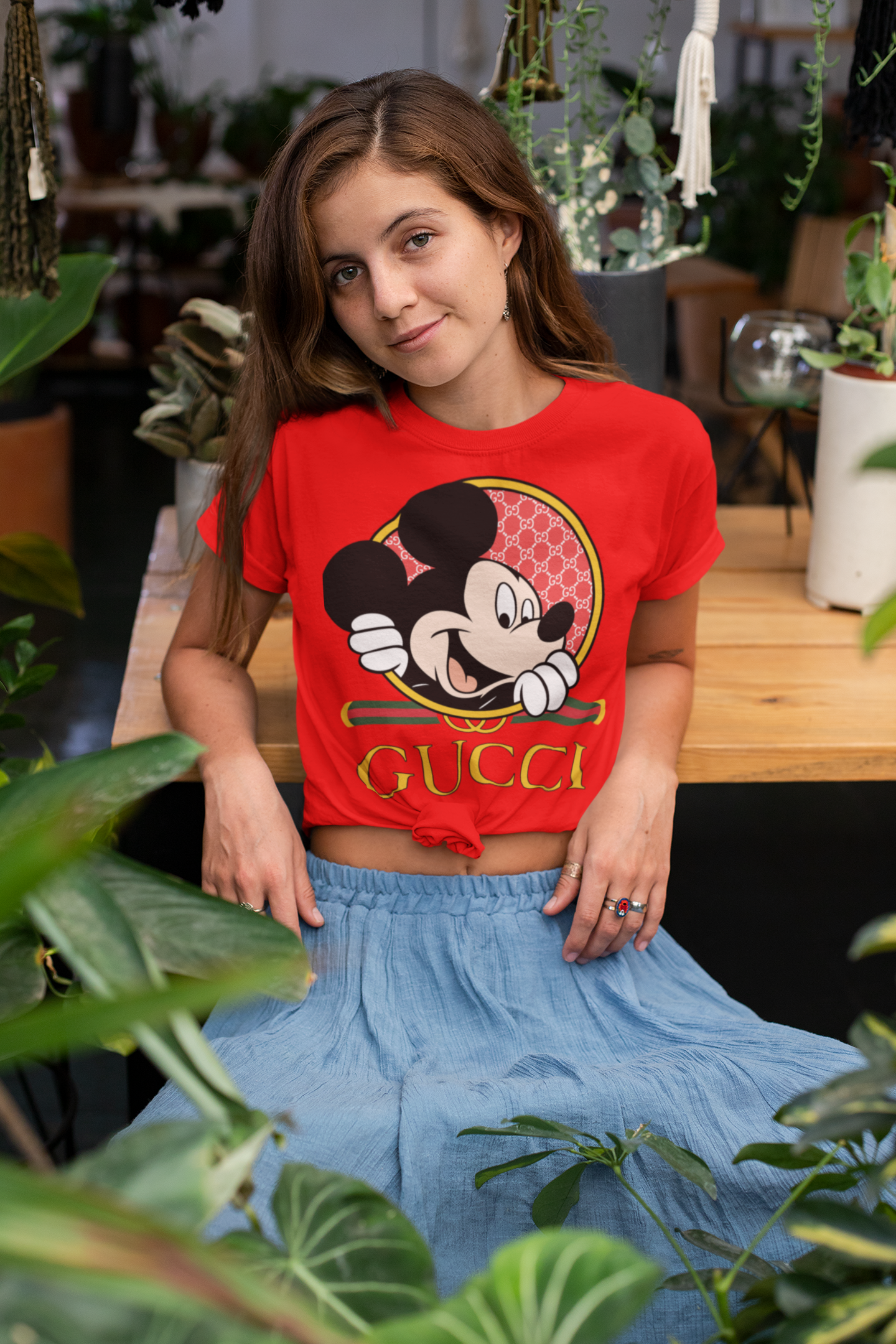 SCUBAAA Woman's Half Sleeve Mickey Mouse Regular Fit Tshirt