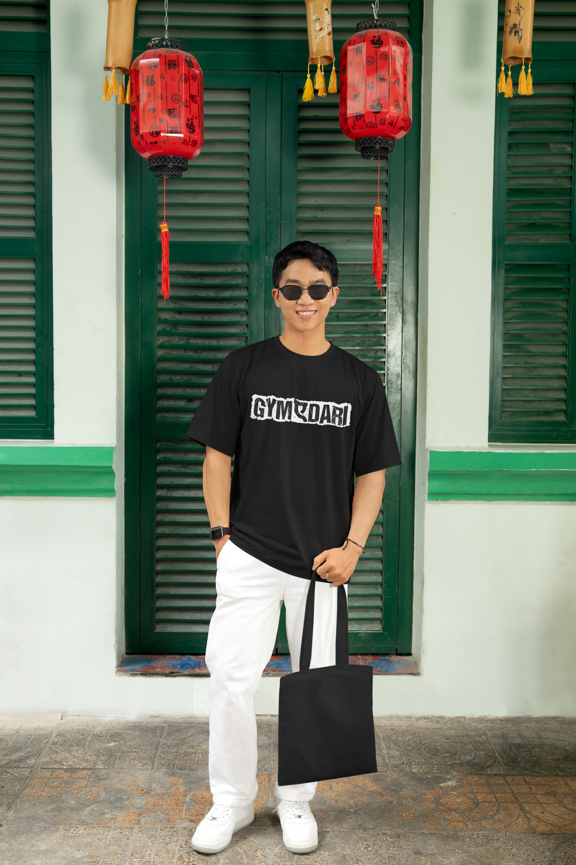 SCUBAAA Men's Gym-A-Dari Oversized Half Sleeve T-shirt