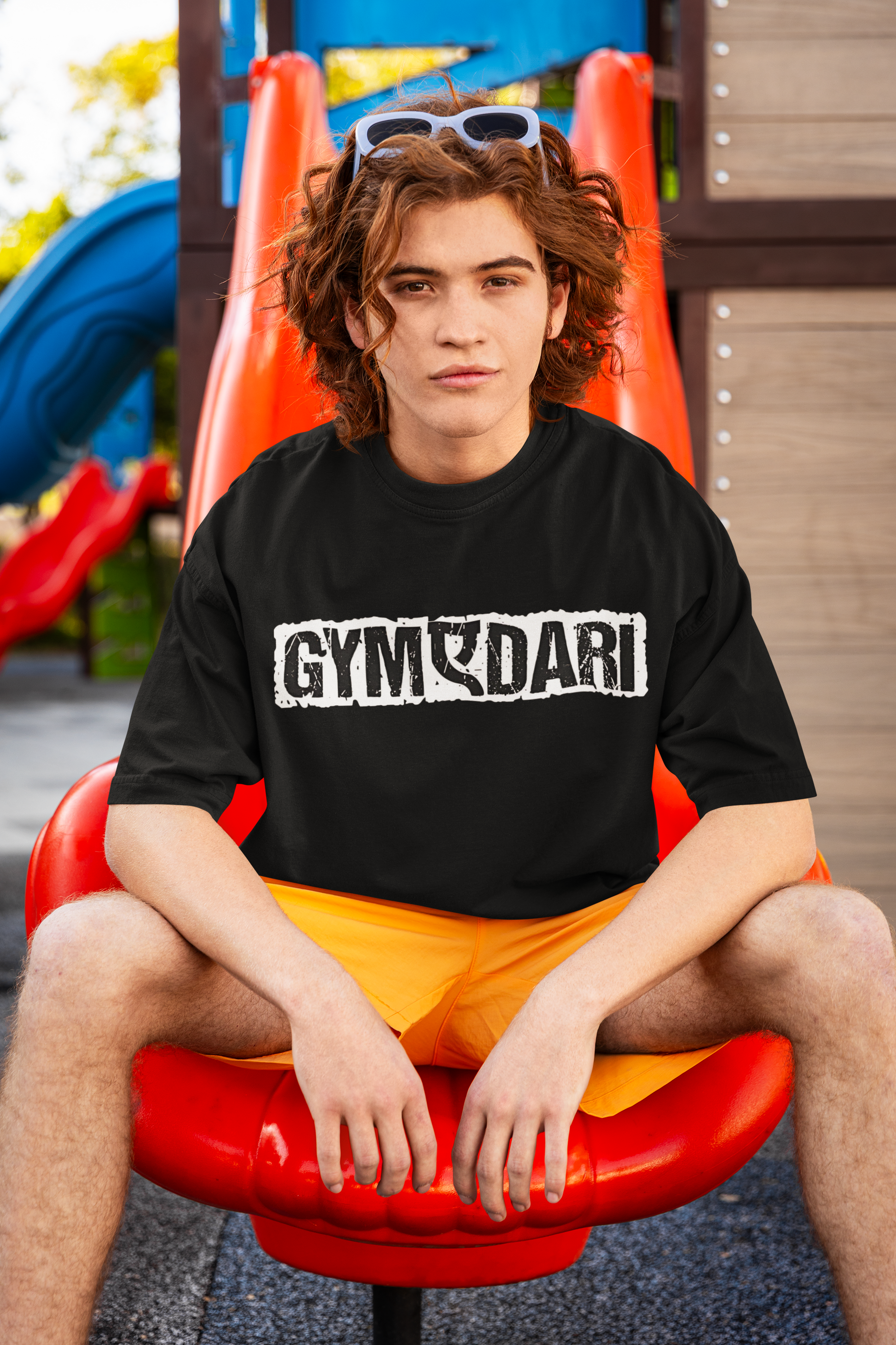SCUBAAA Men's Gym-A-Dari Oversized Half Sleeve T-shirt