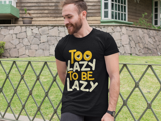 SCUBAAA Men's Too Lazy To Be Lazy Half Sleeve Regular Fit T-shirt