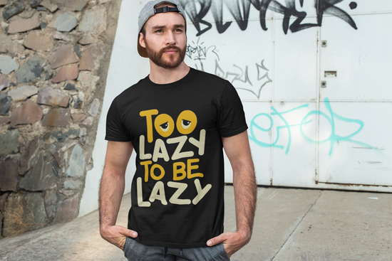 SCUBAAA Men's Too Lazy To Be Lazy Half Sleeve Regular Fit T-shirt