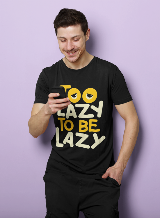 SCUBAAA Men's Too Lazy To Be Lazy Half Sleeve Regular Fit T-shirt
